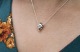 Laughing Skull pendant by Hawks Martin silver necklace