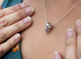 Laughing Skull pendant by Hawks Martin silver necklace