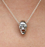 Laughing Skull pendant by Hawks Martin silver necklace