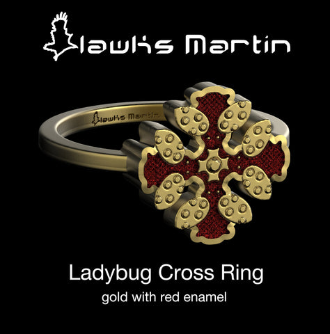 Ladybug Cross Ring