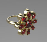 INFINITY FLOWER RING WITH GEM'S