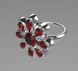 INFINITY FLOWER RING WITH GEM'S