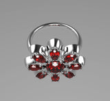 INFINITY FLOWER RING WITH GEM'S