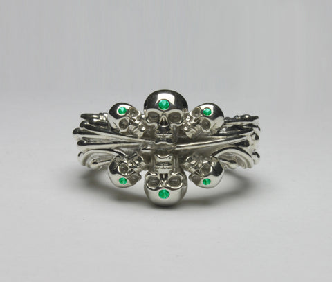 Sea Skull Ring with gems