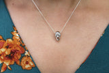 Laughing Skull pendant by Hawks Martin silver necklace