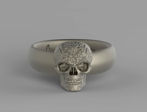 Orchideyed Skull Ring