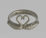 Swan Heart Ring